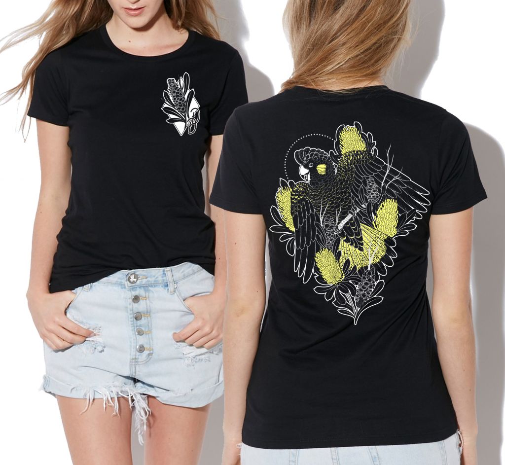 Black Cockatoo T-Shirt | Drea Darling Tattoo